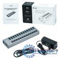 Hub USB3.0 z ładowaniem, 13 portów, zasilacz 60W