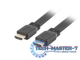 Kabel HDMI-HDMI M/M v2.0 5m czarny płaski