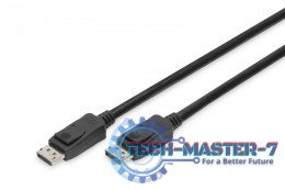 Kabel połączeniowy DisplayPort z zatrzaskami 8K 30Hz UHD Typ DP/DP M/M czarny 2m