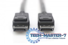 Kabel połączeniowy DisplayPort z zatrzaskami 8K 30Hz UHD Typ DP/DP M/M czarny 2m