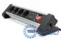 Listwa zasilająca biurowa 45° 4 gniazdowa, 2x USB (5V/2A) z możliwością obrotu o 290° aluminiowa HQ