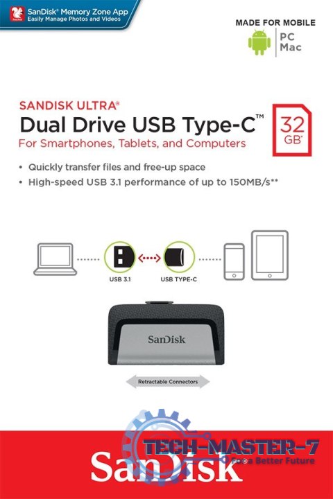 Pamięć Ultra Dual Drive 32GB USB 3.1 Type-C 150MB/s Pamięć Ultra Dual Drive 32GB USB 3.1 Type-C 150MB/s
