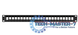 Patch panel pusty 24 porty 1U 19 cali czarny do modułów keystone