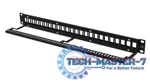 Patch panel pusty 24 porty 1U 19 cali czarny do modułów keystone Patch panel pusty 24 porty 1U 19 cali czarny do modułów keystone