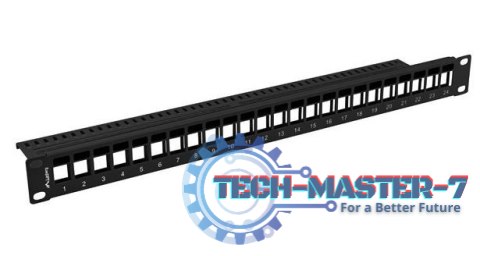 Patch panel pusty 24 porty 1U 19 cali czarny do modułów keystone Patch panel pusty 24 porty 1U 19 cali czarny do modułów keystone