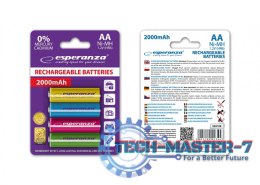 Akumulatory AA 2000mAh 4szt. mix kolorów