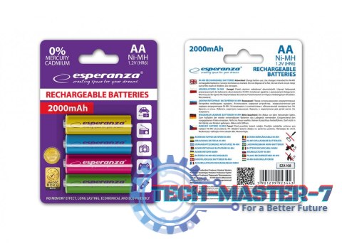 Akumulatory AA 2000mAh 4szt. mix kolorów