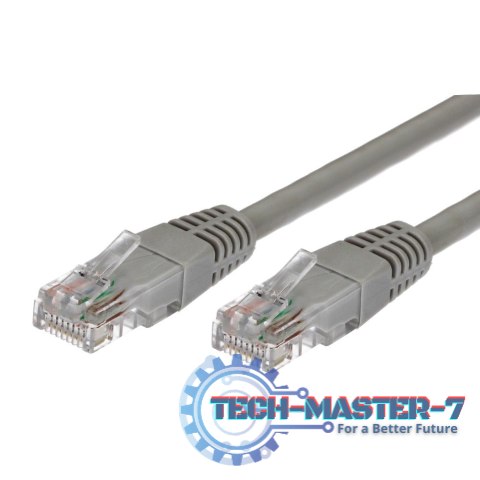 Kabel Patchcord miedziany kat.5e RJ45 UTP 5m szary