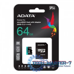 Karta pamięci microSD Premier Pro 64GB UHS1 U3 V30 A2 + adapter