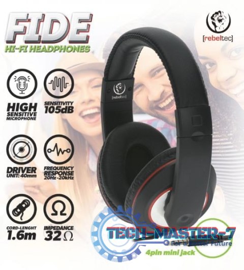 Słuchawki stereo z mikrofonem Fide Słuchawki stereo z mikrofonem Fide