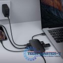 CB-C71 aluminiowy HUB USB-C | 8w1 | RJ45 Ethernet 10/100/1000Mbps | 3xUSB 3.1 | HDMI 4k@30Hz | SD i microSD | USB-C Power Delive