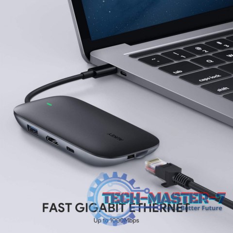 CB-C71 aluminiowy HUB USB-C | 8w1 | RJ45 Ethernet 10/100/1000Mbps | 3xUSB 3.1 | HDMI 4k@30Hz | SD i microSD | USB-C Power Delive CB-C71 aluminiowy HUB USB-C | 8w1 | RJ45 Ethernet 10/100/1000Mbps | 3xUSB 3.1 | HDMI 4k@30Hz | SD i microSD | USB-C Power Delive