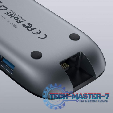 CB-C71 aluminiowy HUB USB-C | 8w1 | RJ45 Ethernet 10/100/1000Mbps | 3xUSB 3.1 | HDMI 4k@30Hz | SD i microSD | USB-C Power Delive CB-C71 aluminiowy HUB USB-C | 8w1 | RJ45 Ethernet 10/100/1000Mbps | 3xUSB 3.1 | HDMI 4k@30Hz | SD i microSD | USB-C Power Delive