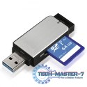 Czytnik kart SD/microSD USB 3.0 srebrny
