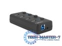 Hub USB 4 porty Mantis 2 USB 3.0 z włącznikiem + zasilacz
