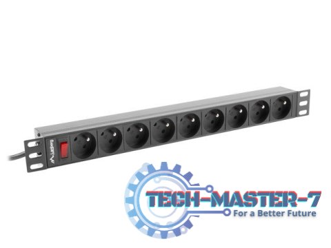 Listwa zasilająca rack PDU 19 cali 1U 16A 9X 230V PL 3m czarny Listwa zasilająca rack PDU 19 cali 1U 16A 9X 230V PL 3m czarny