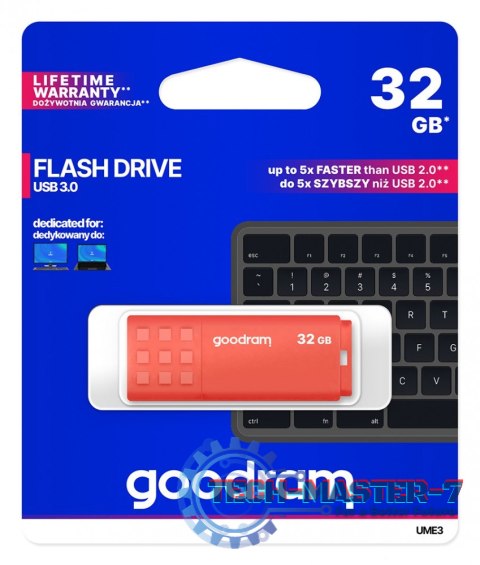 Pendrive UME3 32GB USB 3.0 Pomarańczowy
