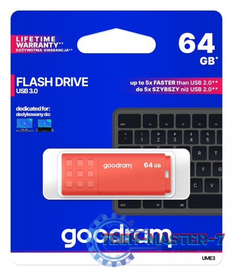 Pendrive UME3 64GB USB 3.0 Pomarańczowy
