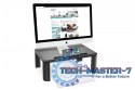 Podstawka pod monitor regulowana z drewnianym blatem do 10kg Czarna