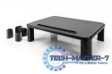 Podstawka pod monitor regulowana z drewnianym blatem do 10kg Czarna