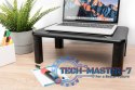 Podstawka pod monitor regulowana z drewnianym blatem do 10kg Czarna