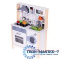 Drewniana kuchnia dla dzieci dźwięki LED piekarnik pralka akcesoria kuchenne ECOTOYS ECOTOYS