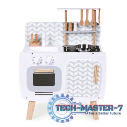 Drewniana kuchnia dla dzieci retro piekarnik palniki zlew akcesoria kuchenne ECOTOYS ECOTOYS