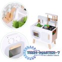 Drewniana kuchnia dla dzieci retro piekarnik palniki zlew akcesoria kuchenne ECOTOYS ECOTOYS