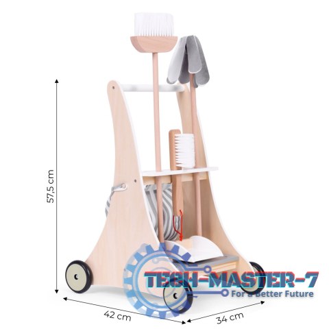 Drewniany zestaw do sprzątania wózek ECOTOYS ECOTOYS Drewniany zestaw do sprzątania wózek ECOTOYS ECOTOYS