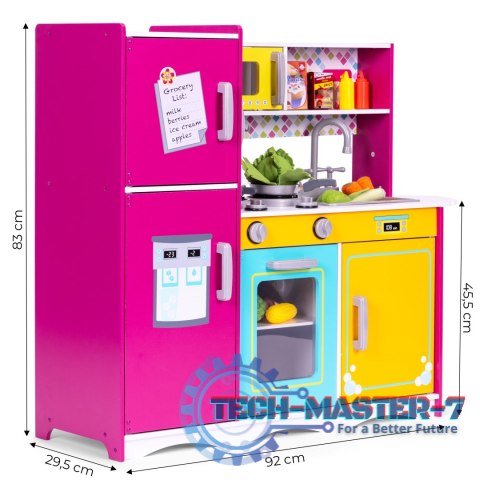 Duża drewniana kuchnia dla dzieci kolorowa otwierana lodówka piekarnik mikrofalówka ECOTOYS ECOTOYS Duża drewniana kuchnia dla dzieci kolorowa otwierana lodówka piekarnik mikrofalówka ECOTOYS ECOTOYS