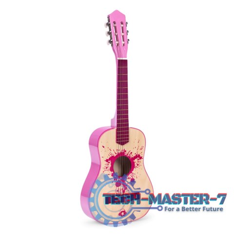 Gitara dla dzieci różowa duża - 34` drewniana 6 strun metalowe i nylonowe ECOTOYS ECOTOYS Gitara dla dzieci różowa duża - 34` drewniana 6 strun metalowe i nylonowe ECOTOYS ECOTOYS
