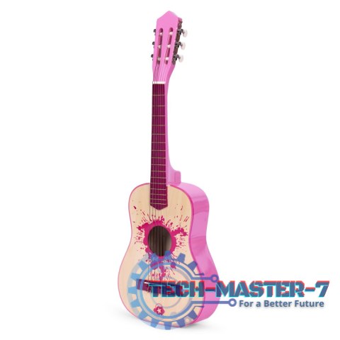 Gitara dla dzieci różowa duża - 34` drewniana 6 strun metalowe i nylonowe ECOTOYS ECOTOYS Gitara dla dzieci różowa duża - 34` drewniana 6 strun metalowe i nylonowe ECOTOYS ECOTOYS