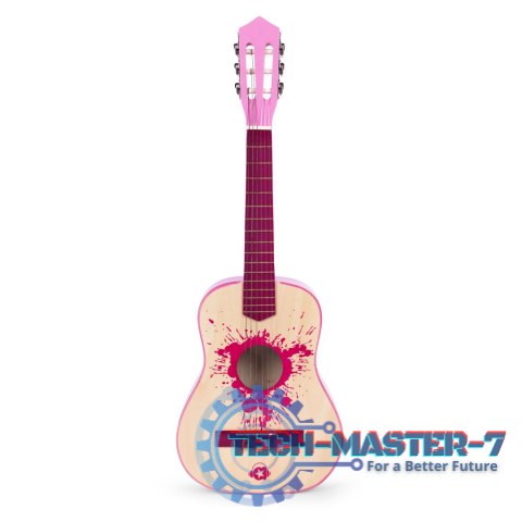 Gitara dla dzieci różowa duża - 34` drewniana 6 strun metalowe i nylonowe ECOTOYS ECOTOYS Gitara dla dzieci różowa duża - 34` drewniana 6 strun metalowe i nylonowe ECOTOYS ECOTOYS