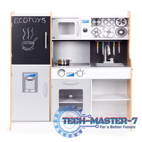 Kuchnia dla dzieci z dźwiękiem i LED tablica kredowa metalowe akcesoria MDF +3 lata ECOTOYS ECOTOYS Kuchnia dla dzieci z dźwiękiem i LED tablica kredowa metalowe akcesoria MDF +3 lata ECOTOYS ECOTOYS