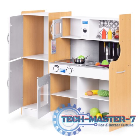 Kuchnia dla dzieci z dźwiękiem i LED tablica kredowa metalowe akcesoria MDF +3 lata ECOTOYS ECOTOYS Kuchnia dla dzieci z dźwiękiem i LED tablica kredowa metalowe akcesoria MDF +3 lata ECOTOYS ECOTOYS