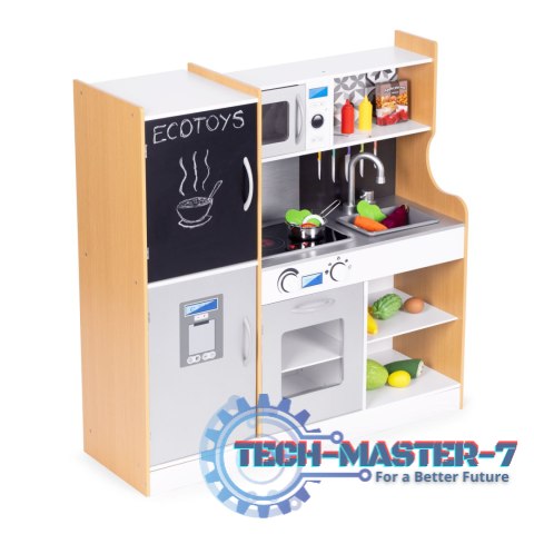 Kuchnia dla dzieci z dźwiękiem i LED tablica kredowa metalowe akcesoria MDF +3 lata ECOTOYS ECOTOYS Kuchnia dla dzieci z dźwiękiem i LED tablica kredowa metalowe akcesoria MDF +3 lata ECOTOYS ECOTOYS