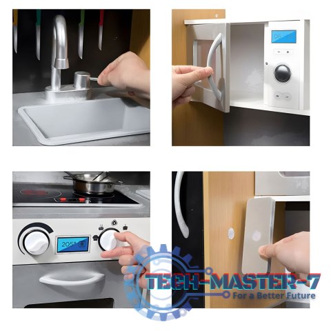 Kuchnia dla dzieci z dźwiękiem i LED tablica kredowa metalowe akcesoria MDF +3 lata ECOTOYS ECOTOYS Kuchnia dla dzieci z dźwiękiem i LED tablica kredowa metalowe akcesoria MDF +3 lata ECOTOYS ECOTOYS