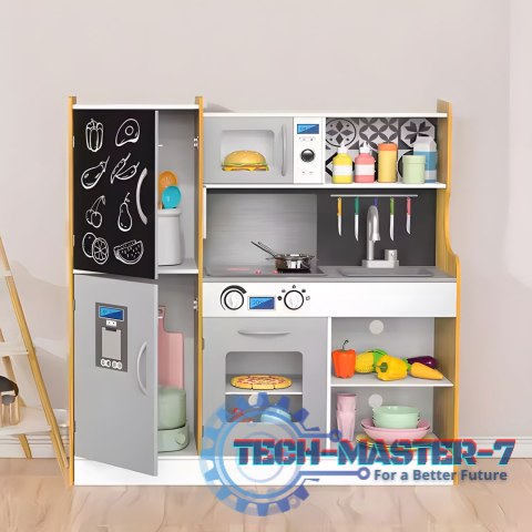 Kuchnia dla dzieci z dźwiękiem i LED tablica kredowa metalowe akcesoria MDF +3 lata ECOTOYS ECOTOYS Kuchnia dla dzieci z dźwiękiem i LED tablica kredowa metalowe akcesoria MDF +3 lata ECOTOYS ECOTOYS