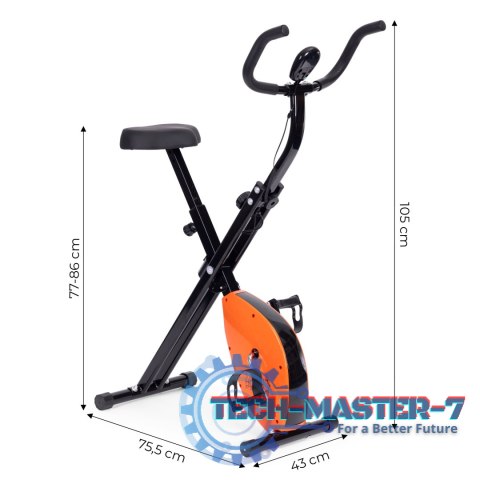 Rowerek treningowy rower stacjonanry fitness mechaniczny licznik komputer płynna regulacja - pomarańczowy ModernHome ModernHome Rowerek treningowy rower stacjonanry fitness mechaniczny licznik komputer płynna regulacja - pomarańczowy ModernHome ModernHome