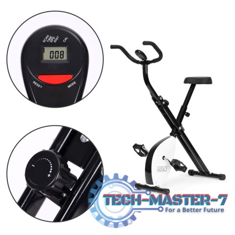 Rowerek treningowy rower stacjonarny fitness mechaniczny licznik komputer płynna regulacja - biały ModernHome ModernHome Rowerek treningowy rower stacjonarny fitness mechaniczny licznik komputer płynna regulacja - biały ModernHome ModernHome