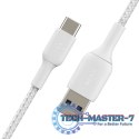 Kabel Braided USB-C USB-A 15cm biały