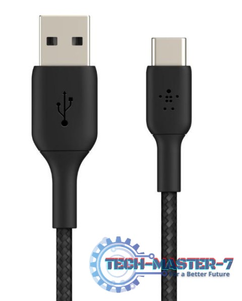 Kabel Braided USB-C USB-A 2m czarny