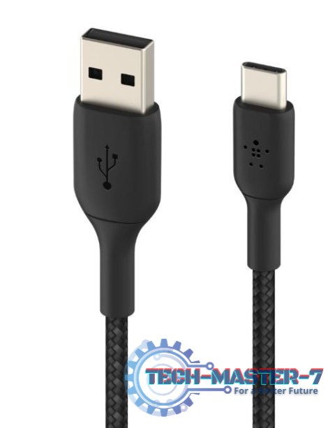Kabel Braided USB-C USB-A 2m czarny Kabel Braided USB-C USB-A 2m czarny