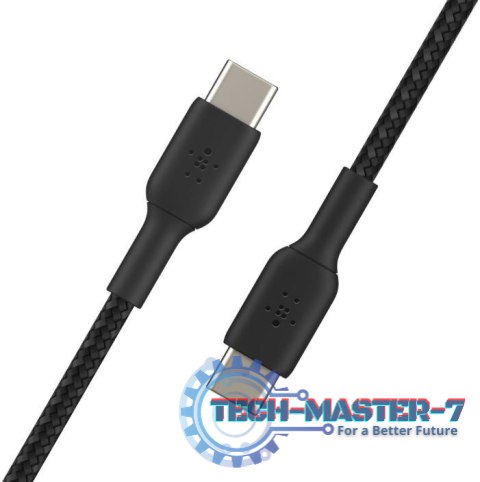 Kabel Braided USB-C USB-C 1m czarny Kabel Braided USB-C USB-C 1m czarny