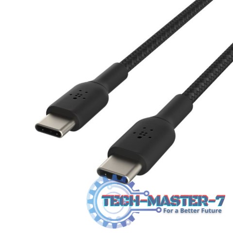 Kabel Braided USB-C USB-C 1m czarny Kabel Braided USB-C USB-C 1m czarny