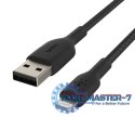 Kabel Braided USB- Lightning 15cm czarny
