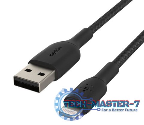 Kabel Braided USB- Lightning 15cm czarny Kabel Braided USB- Lightning 15cm czarny
