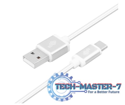 Kabel USB-USB C 2m srebrny sznurek Kabel USB-USB C 2m srebrny sznurek