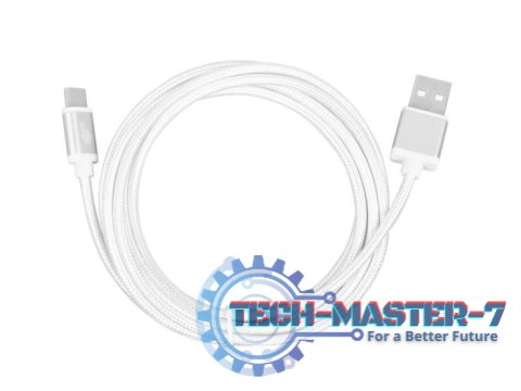 Kabel USB-USB C 2m srebrny sznurek Kabel USB-USB C 2m srebrny sznurek