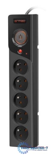Listwa zasilająca Z5 3m 5x230V 10A Z5/30/CZ czarna